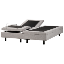 Adjustable Bed without Headboard Fabric CASTELLAN 160 x 200 cm (EU King Size) Light Grey