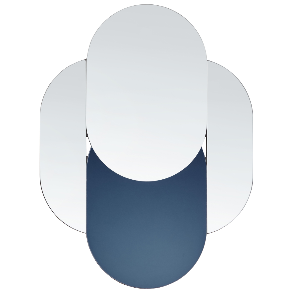 Beliani Wall Mirror Chaillon 60 Cm 80 Cm Blue