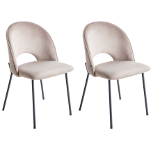 Set of 2 Dining Chairs COVELO Velvet Taupe
