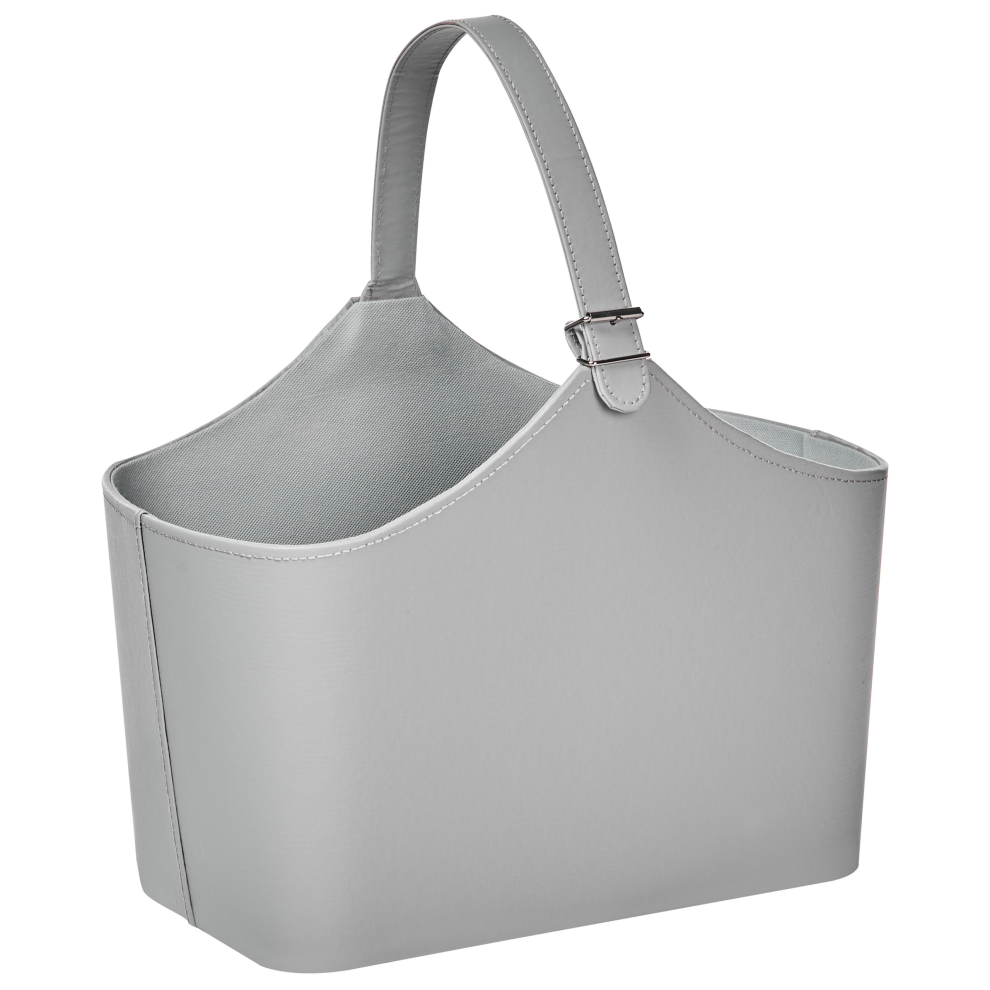 Beliani Basket Elam Faux Leather Grey