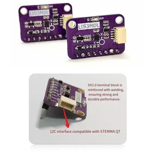 LIS3MDL Module Three-Axis Magnetic Sensor Module Electronic Compass Compatible STEMMA QT IIC 2