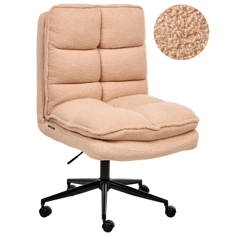 Beliani Office Chair Addison Boucle Peach Pink