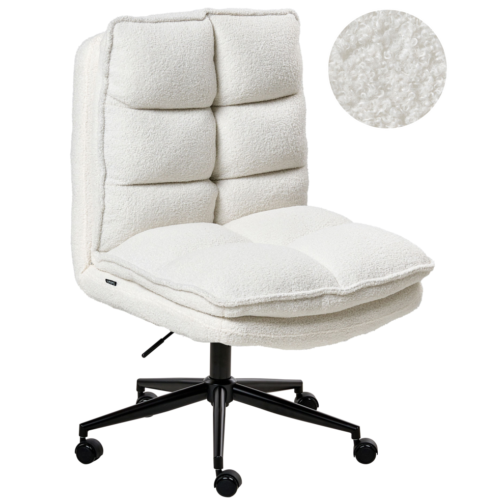 Beliani Office Chair Addison Boucle White