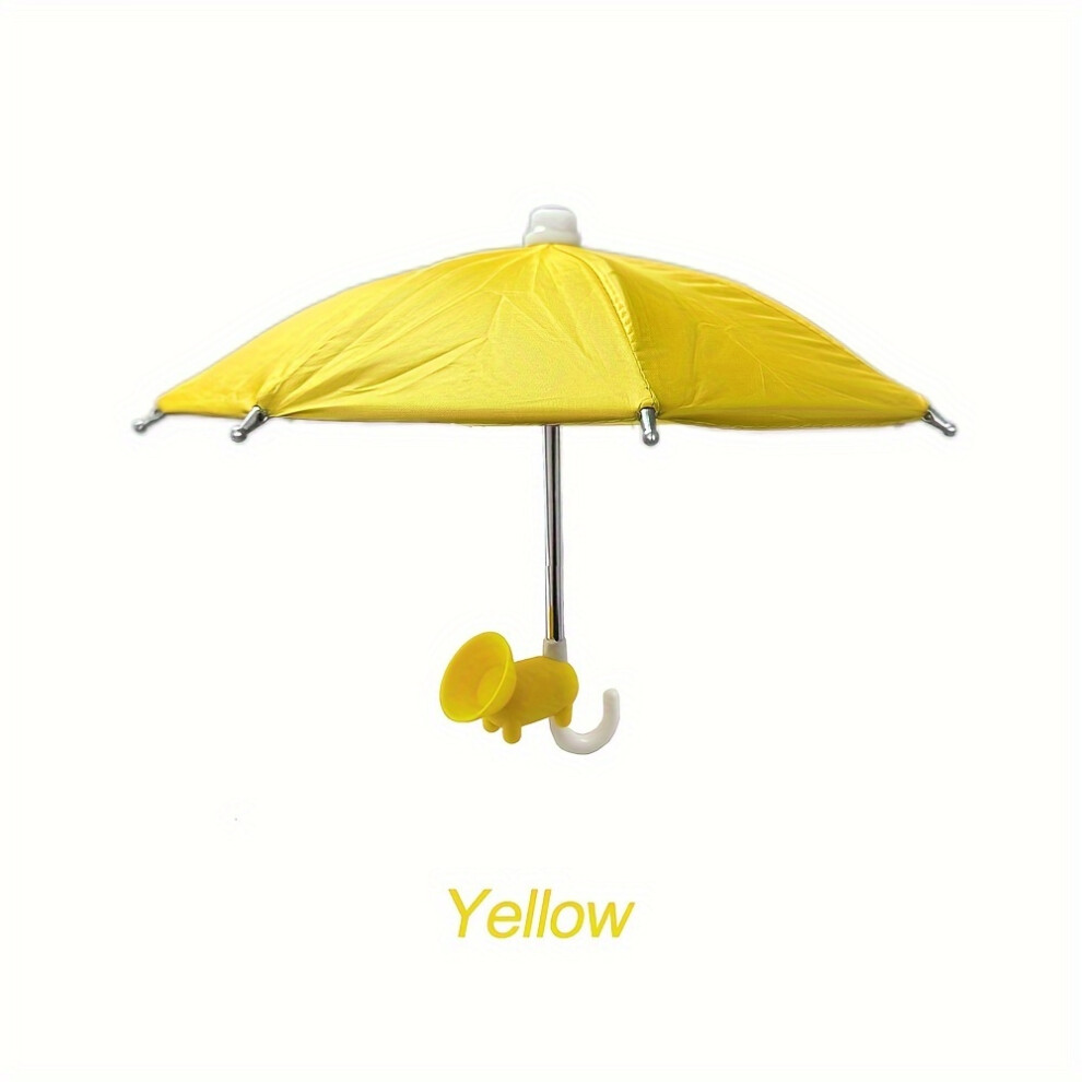 (Yellow) Mini Phone Sunshade Umbrella | Anti-Glare Suction Cup Stand | Portable Screen Shield For Outdoor Use Yellow 4582655275041