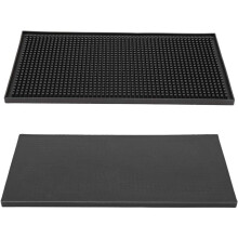 6 Pack Black Bar Mat Spill Mat Glass Drying Mat Cocktail Mixing Service Mat for Counter Top(12inch(L) X 6inch(W))