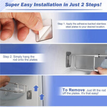 RV Secure Adjustable Bars, Stainless Steel Rods, Food&Drink Stabilizers for RV Refrigerator (4 Pack)