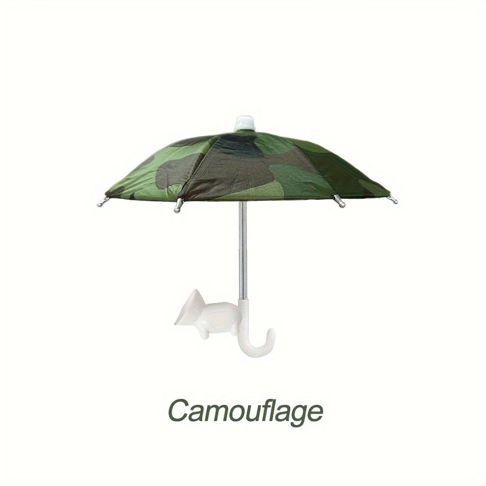(Camouflage) Mini Phone Sunshade Umbrella | Anti-Glare Suction Cup Stand | Portable Screen Shield For Outdoor Use 4582655274983