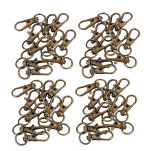 40pcs Metal Clasp Swivel Trigger Clips Snap Hooks Key Bags DIY Copper
