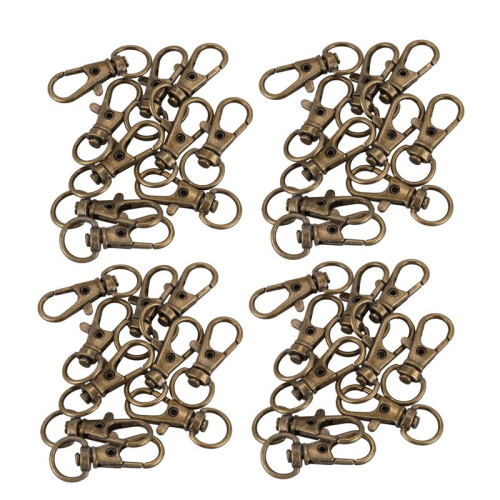 40pcs Metal Clasp Swivel Trigger Clips Snap Hooks Key  Bags DIY  Copper