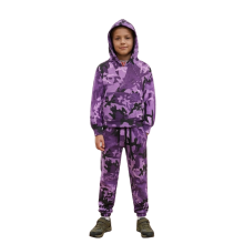(7-8 Years, Camo Purple) Girls Camo Purple Hooded Jogging Suit Joggers 2-13