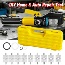 Hand Hydraulic Crimper, Cable Lug Crimping Tool with 9 Dies, 4-70mm² Copper Aluminum Wire Terminal Crimp Pliers for Auto Electrical Repair
