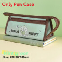 (Green) Durable Stationery Fabric Bag With Multiple Pockets Students Professionals For