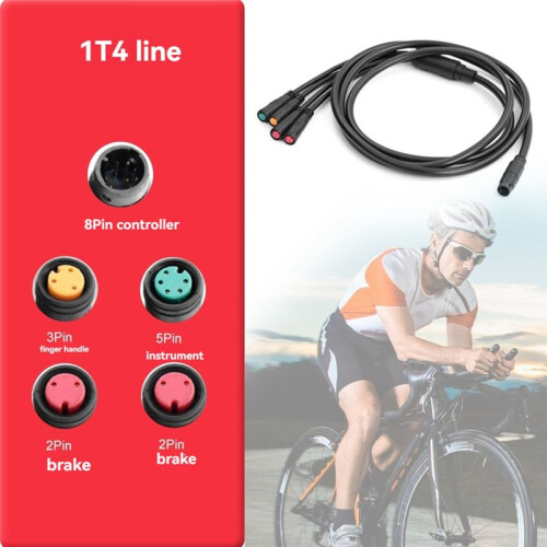 Waterproof 8Pin Main Cable for Electric Bike Controller Dashboard Connection Cable 2PIN+3PIN+5PIN for Some KT Controller 2