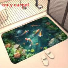 (Style E, 60x90cm) Koi 3d Fish Diatom Mud Floor Mat With Machine Woven Design For Living Room Hallway Or