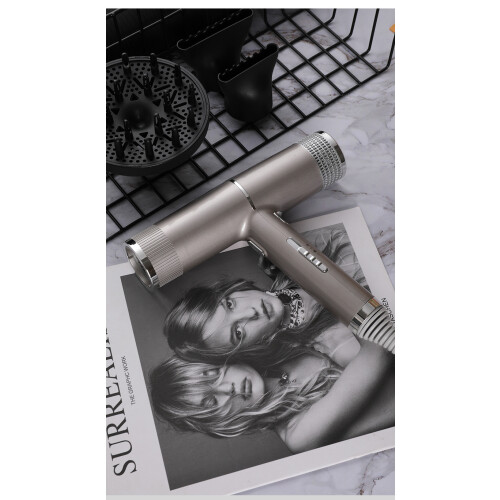 (Grey with 3 hair tools) Professional Hair Dryer Fast Dry Negative Ionic Hair Blower Diffuser 1