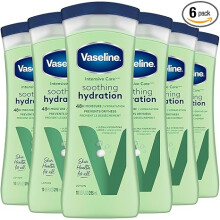 Vaseline Soothing Hydration 6-Pack - Intensive Care Moisturizing Hand and Body Lotion with Aloe, Ultra-Hydrating Lipids,48 Hours of Moisture, 10 Oz Ea