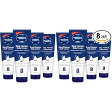 Vaseline Intensive Care Body Cream Deep Moisture with Healing Petroleum Jelly & Vitamin E Rich & Smooth for Dry Skin 9 oz,(Pack of 8)