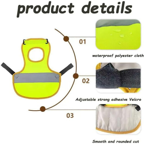 Colete Refletor para Galinhas, Patos e Gansos - Proteção e Visibilidade Yellow 2