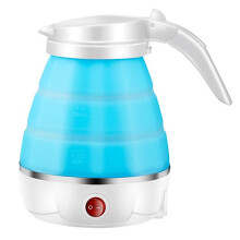 Foldable Electric Kettle 0.6L Portable Electric Kettle Household Travel Water Heater Silicone Compression EU Plug