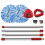 Spin Mop Handle Mop Heads and Base Replacement Sets Compatible with  EasyWring Rinseclean 2 Tank SystemReusable 1