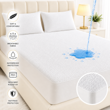 (Double - Stripe) Extra Deep Quilted Mattress Protector Topper Cover Single Double King Size