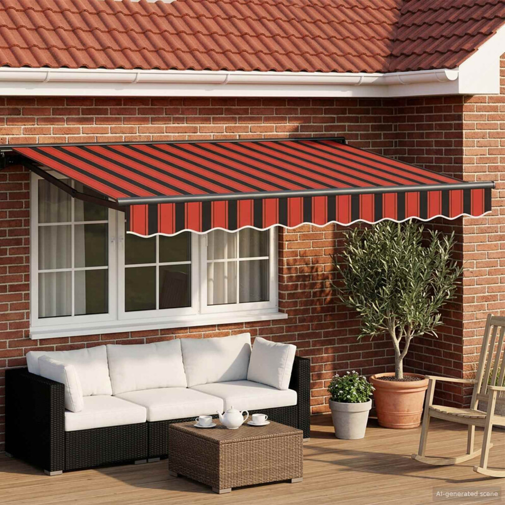 Vidaxl Manual Awning Frame With Leds 3.5 X 2 M