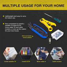 Coax Compression Tool Kit Coax Crimper and Rg6 Crimping Tool with 20 PCS F Compression Connectors