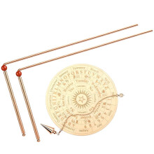 Copper Dowsing Rod, for Spiritual Water  Locating Treasure Detecting, Included Pendulum Tools Set Dowsing Gifts
