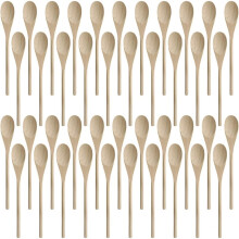 50 Stück Holzlöffel für Bastelarbeiten - 30 cm Lange Küchenlöffel Aus Holz zum Kochen, Ovale Holzlöffel mit Langem Griff