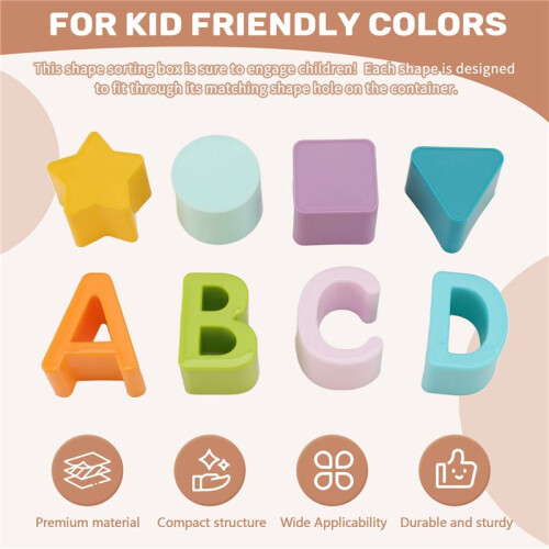 Shape Sorter Baby e Toddler Toy ABC e Shape Pieces Sorting Matching Game Development Development Toy per Children 18 Mesi +