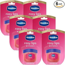 Vaseline Lip Therapy Rosy Lips 6-Pack - Moisturizing Lip Balm for Very Dry Lips in Mini Jars, 0.25 Oz Ea - Color: Pink,Rose