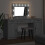 VidaXL vidaXL Dressing Table with Mirror Lights 3 pcs Grey Engineered Wood 4