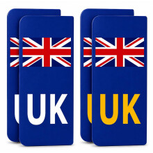 Pack of 4 UK Number Plate Stickers – Self-Adhesive