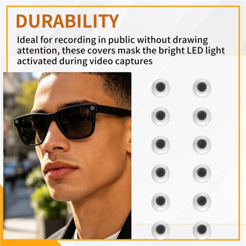 12-Pack Gehard Glazen LED-Lichtkap voor Meta  Glasses