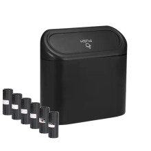 ALTIJARAT INT- Car Bin with 90 pcs Trash Bag- This Car Trash Can Easy to Hang- Car Bin Tidy is Water-Resistance.