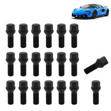 20pcs M12x1.5 Wheel Bolts, 26mm Alloy Steel Tapered Wheel Lug Bolts Compatible with BMW Dacia Fiat Ford, Hex Size 17mm