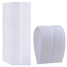 Selbstklebendes Klettband – 50 Paare, Stark haftende Rückseite White