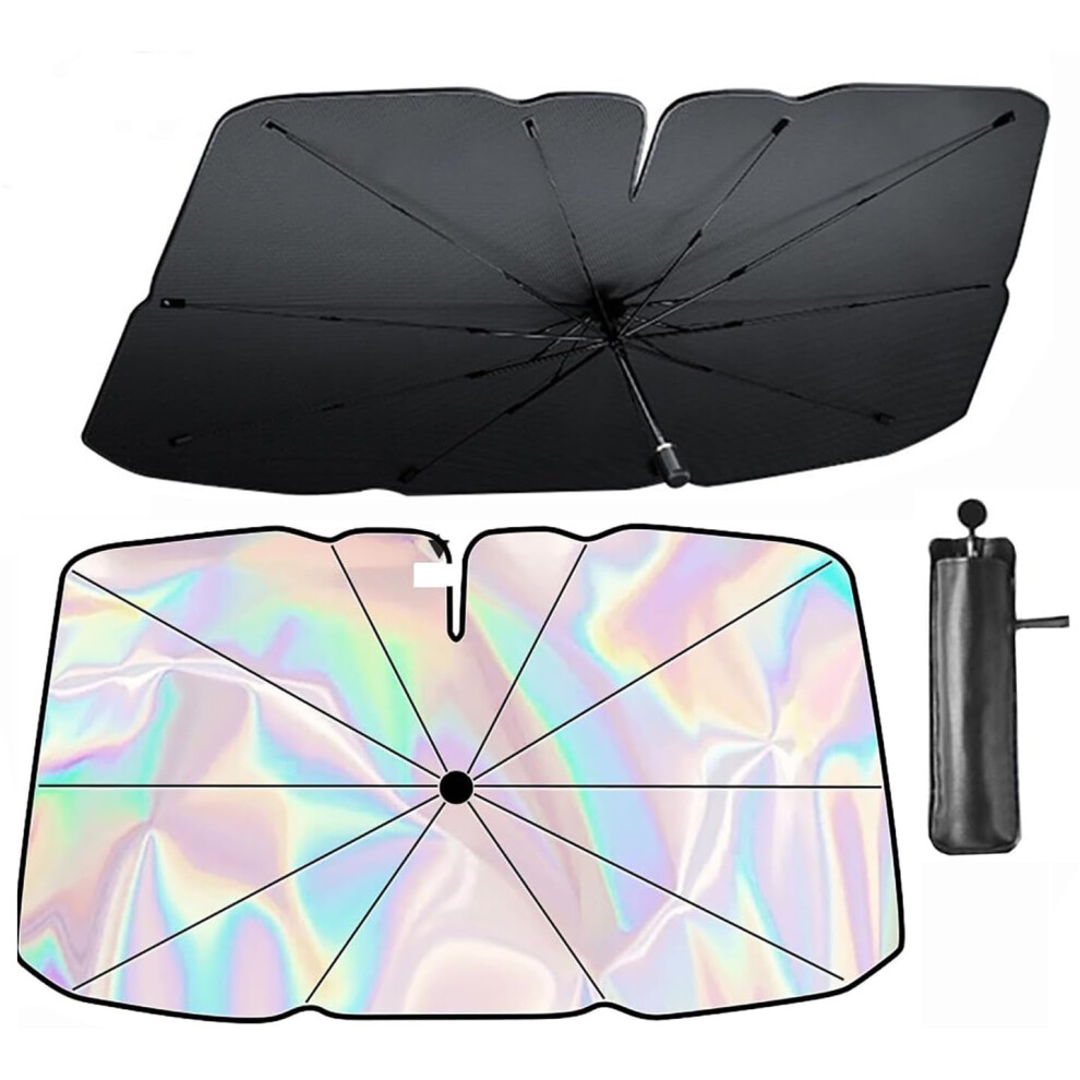 Photos - Blinds Car Windscreen Sun Shade, Swivel Umbrella-Style With Flexible Handle And Storage Case; Heat And Uv Protection  Prot(Upf 50+)