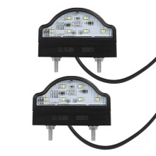 AOHEWEI 2 x LED License Number Plate Lights Rear License Plate Lamps 12~24V Waterproof Perfect for Car Trailer Truck Lorry or Boat
