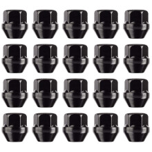 Ellis Excellence Set of 20 Alloy Wheel Nuts Open Ended, Compatible With Ford, M12 x 1.5 (Black)