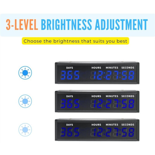 Large Digital Count  Count Down Timer, Multi-Function 999 Days Countdown Remote Control 12/24 Hour Real  Clock 2