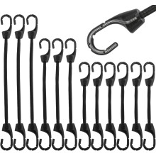3 Sizes Small Bungee Cords with Hooks(4in/6in/9in), 12PCS Bungee Straps