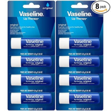 Vaseline Lip Therapy Original 8-Pack - Lip Moisturizer for Dry, Cracked Lips, 0.16 Oz Ea