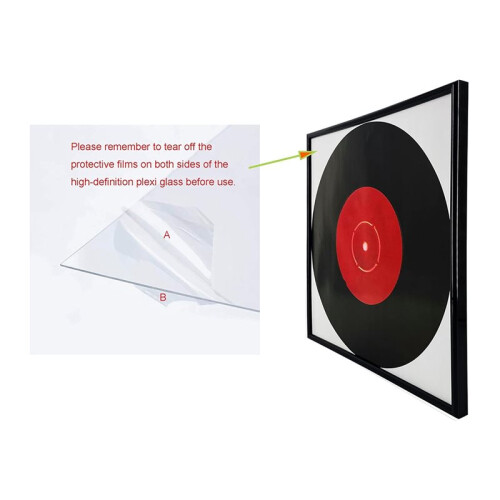 Pacote com 4 Molduras para Álbuns de Música, Display de 12,5 Polegadas X 12,5 Polegadas, Capas para Álbuns de Vinil LP, Acabamento em Piano de Alta 1