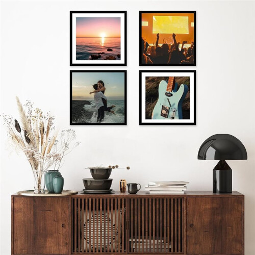 Pacote com 4 Molduras para Álbuns de Música, Display de 12,5 Polegadas X 12,5 Polegadas, Capas para Álbuns de Vinil LP, Acabamento em Piano de Alta 2
