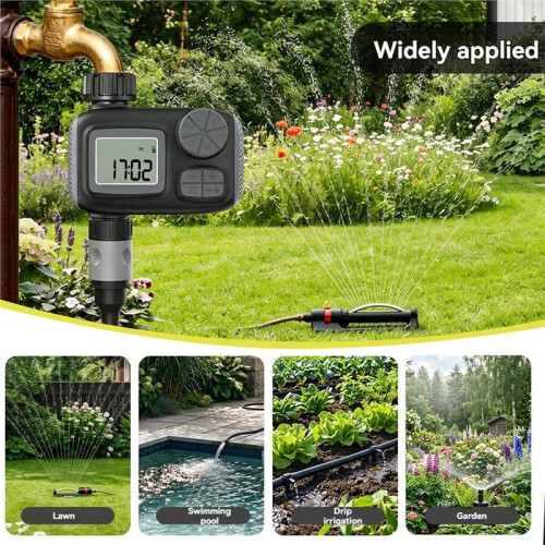 Sprinkler Timer Garden Hose Faucet Timer with Rain Delay/Manual/Automatic Drip Irrigation Function US Watering Timer 2