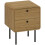 Bedside Table with 2 Drawers and Steel Legs - Oak 3