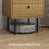 Bedside Table with 2 Drawers and Steel Legs - Oak 6