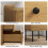 Bedside Table with 2 Drawers and Steel Legs - Oak 7