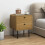 Bedside Table with 2 Drawers and Steel Legs - Oak 8